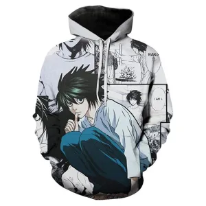 Anime Death Note Hoodie - LLawliet 3D Print Pullover Hoodie