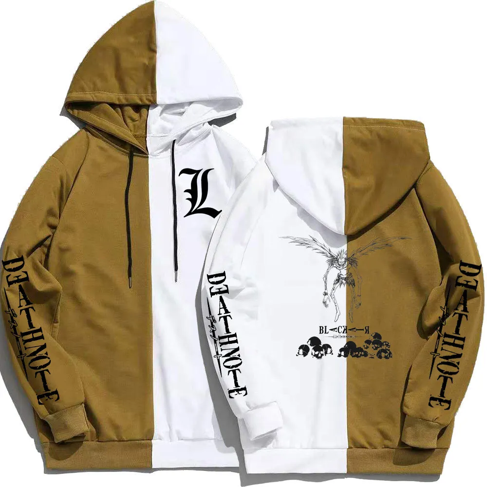 Anime Death Note Hoodies Patchwork Sweatshirts