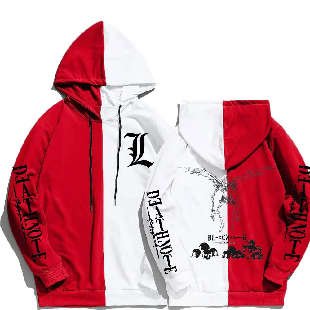 Anime Death Note Hoodies Patchwork Sweatshirts