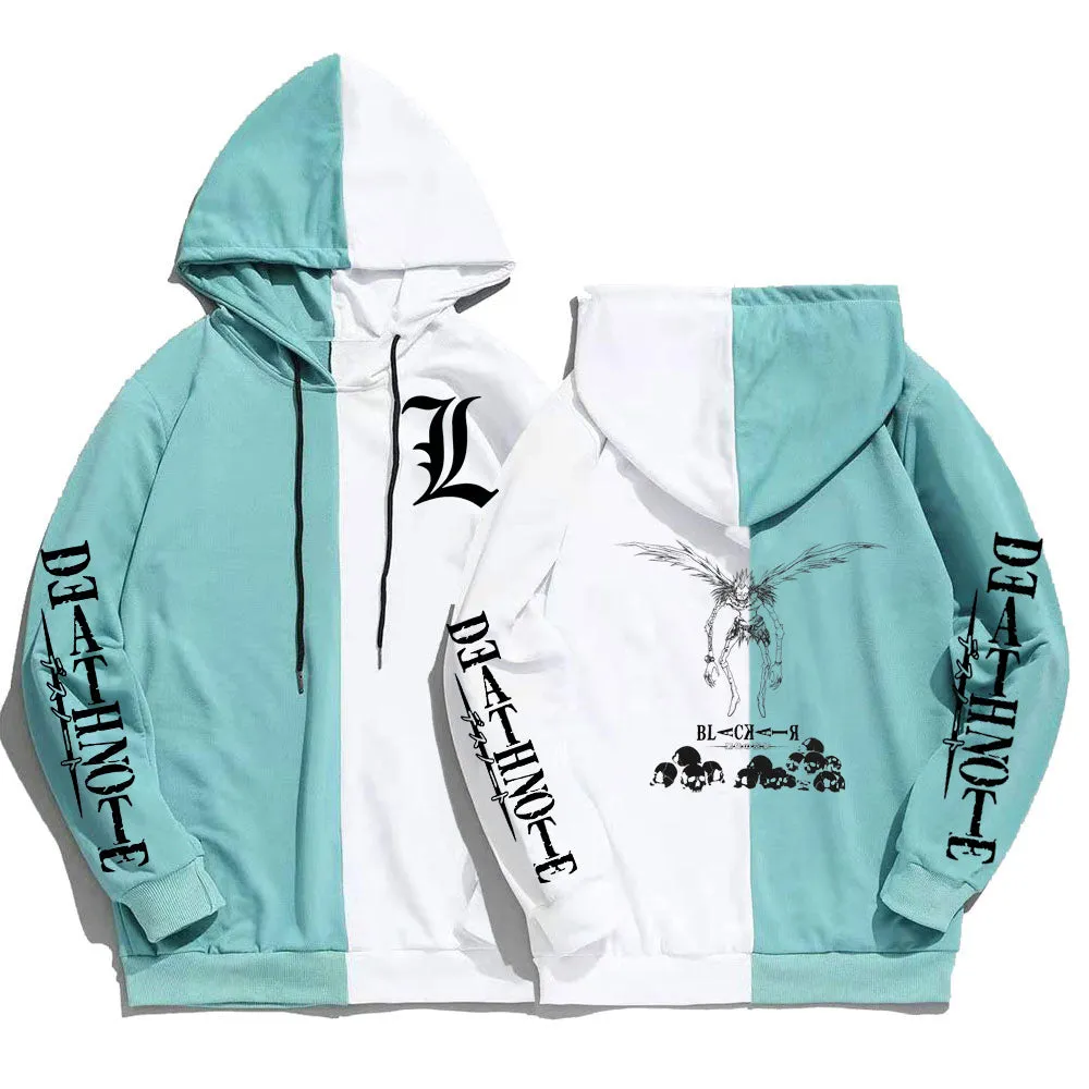 Anime Death Note Hoodies Patchwork Sweatshirts
