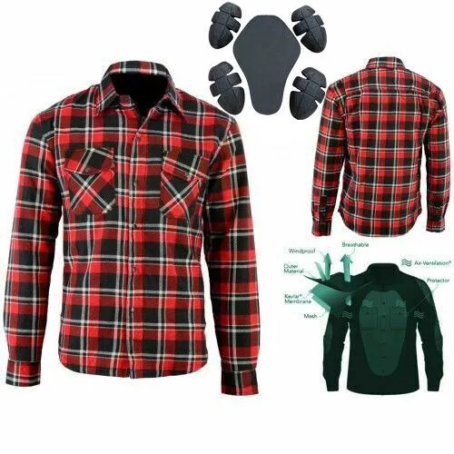 BGA Exo Protective Motorcycle Flannel Lumberjack Shirts