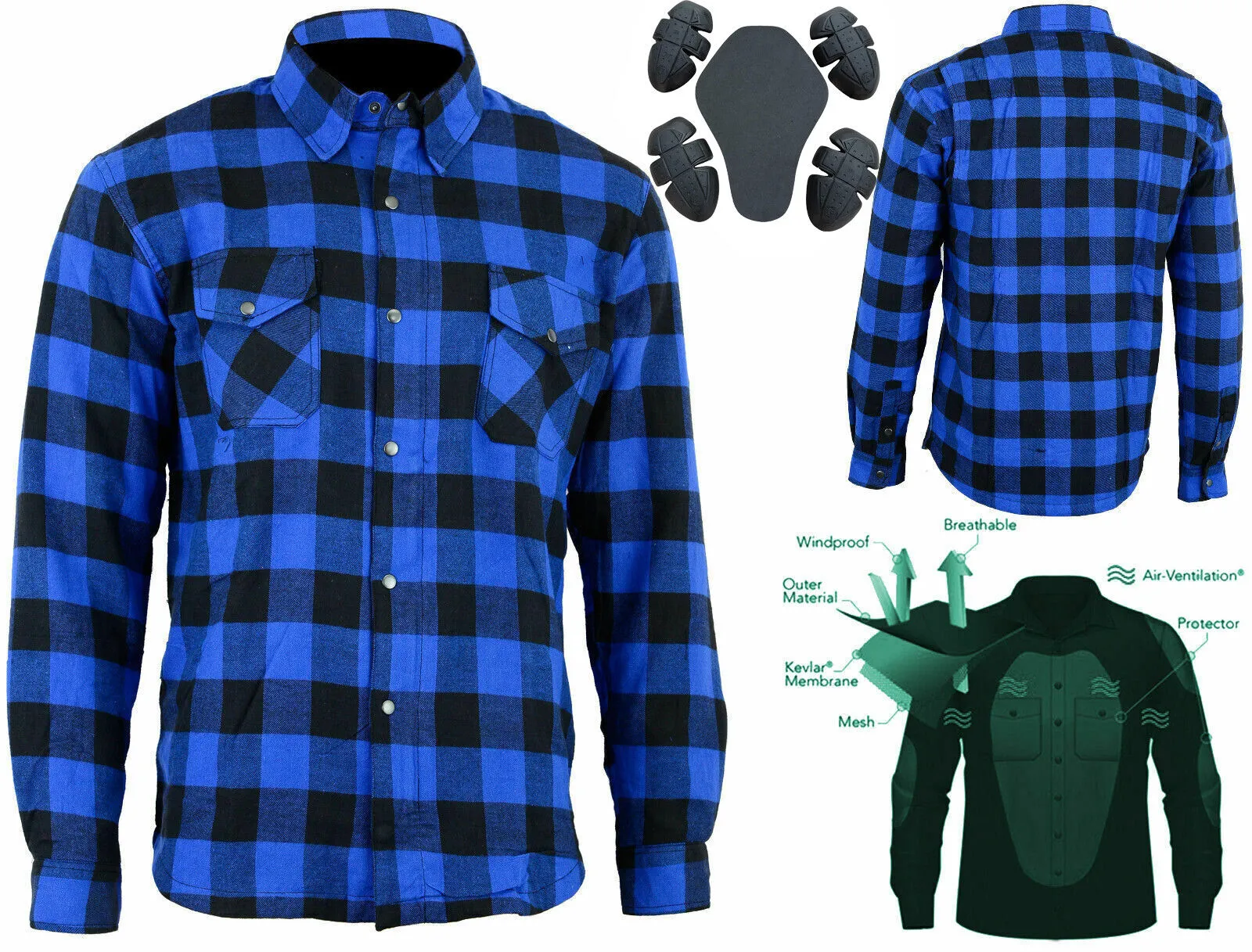 BGA Exo Protective Motorcycle Flannel Lumberjack Shirts