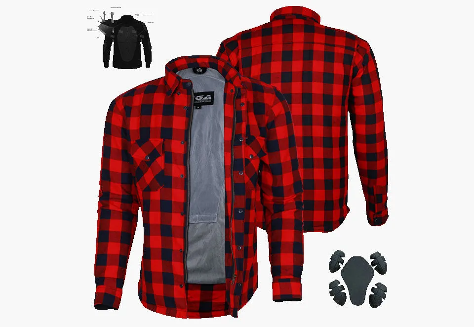 BGA Exo Protective Motorcycle Flannel Lumberjack Shirts