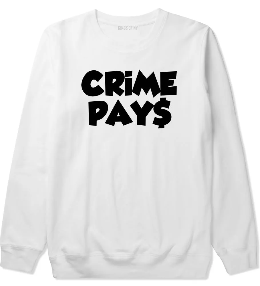 Crime Pays Bubble Letters Money Sign Boys Kids Crewneck Sweatshirt