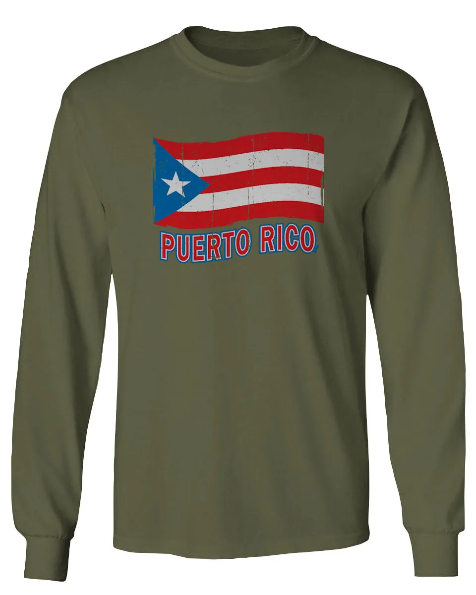 Puerto Rico Flag Boricua Puerto Rican Nuyorican Pride mens Long sleeve t shirt