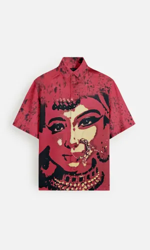 Scarlet Queen Red Colour Pure Ecovero (viscose) Short Sleeve Shirt
