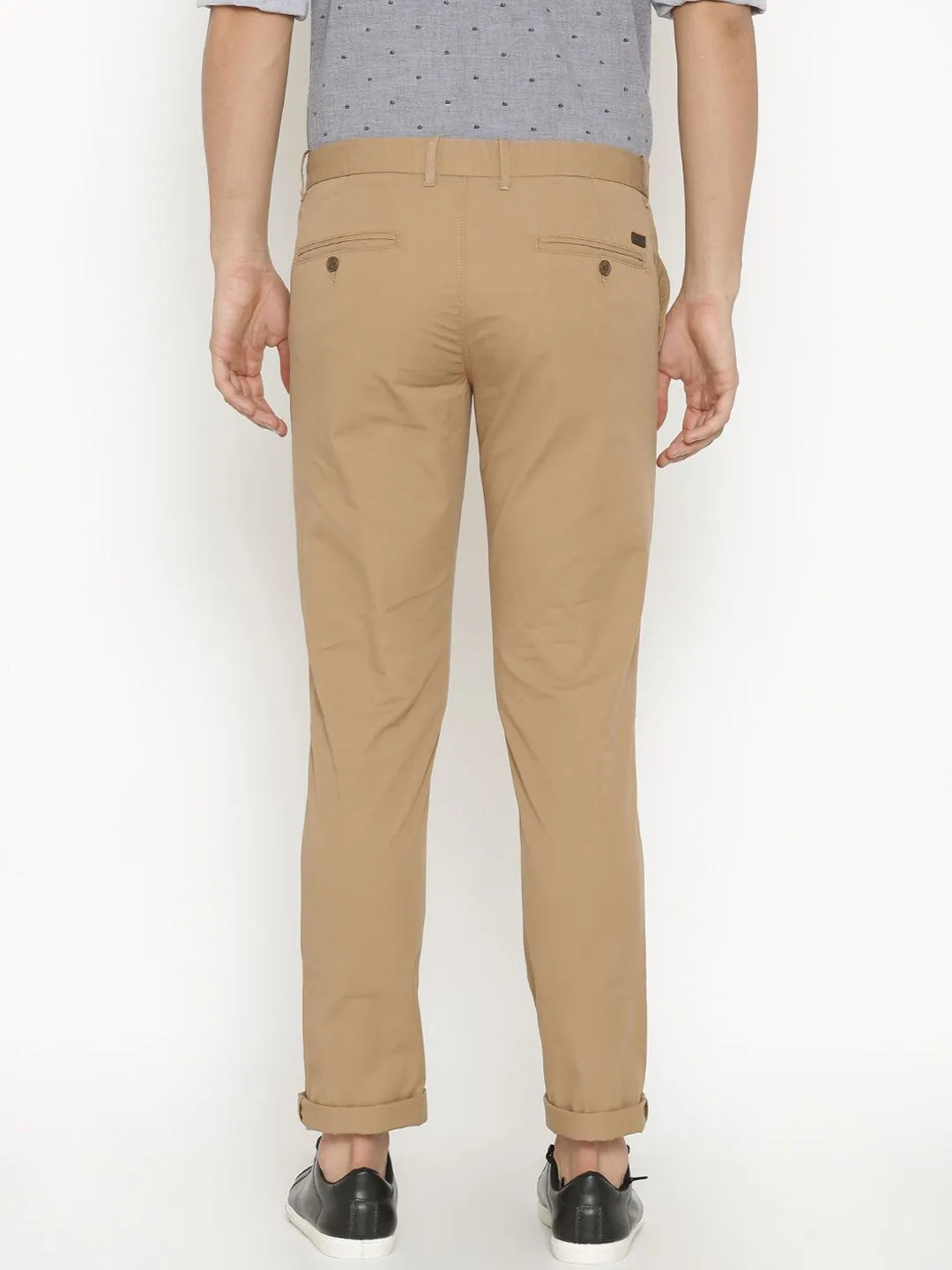 T-Base Men Brown Straight Fit Easy Wash Chinos Trousers